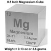Magnesium 0.5" Metal Density Cube - 99.9% Pure Element for