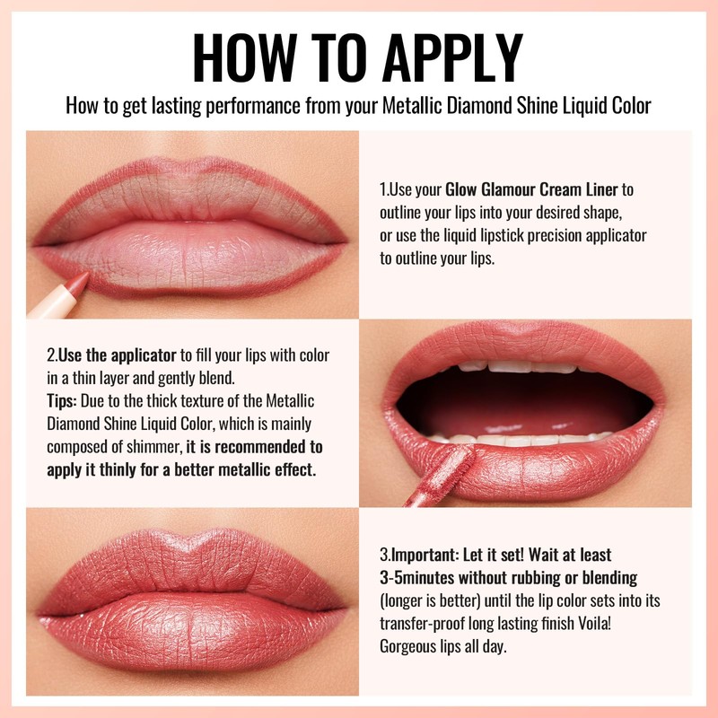 Oulac Metallic Diamond Shiny Lipstick Colour 06