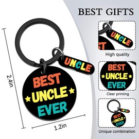 MOEXUKO Uncle Christmas Gifts Stocking Stuffers for Men Best Uncle Ever Keychain Uncles Gifts from Niece Nephew Birthday Gift for Uncles Fathers Day Thanksgiving Gift Ideas Stocking Stuffers for Him