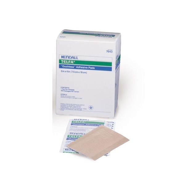 Telfa Kendal Ouchless Adherent 3" x 4" Sterile Dressings 100 Count