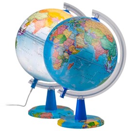 Topglobe Topglobe Illuminated Globe, 20 cm, Italian Map, Political, Educational, Geographical, Table Decoration