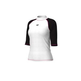 ARENA Women's Rash Vest S/S Graphic Rash Guard Shirt, white-black
