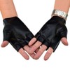 WHITE FANG Leather Gloves Fingerless Motorcycle Cycling Studded Rock Drive