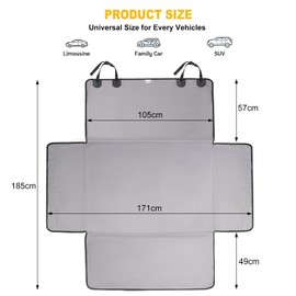 DOKI Universal Grey Car Boot Liner - 100% Waterproof & Scratch-Resistant Dog Trunk Protector, Multi-Purpose Travel Mat for SUV, Limousine, Family Car (105cm x 185cm)