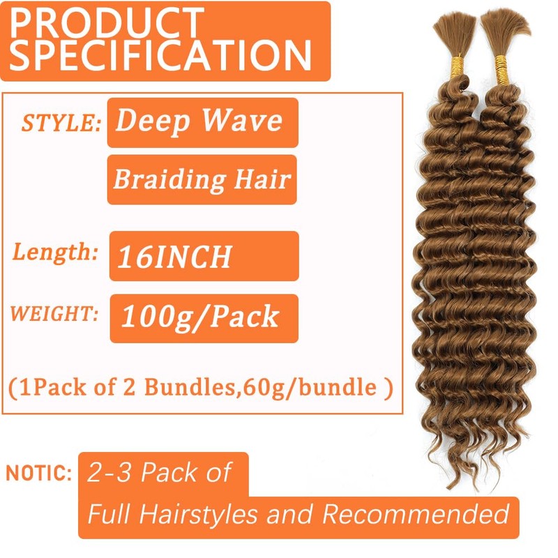 Human Braiding Hair Mix Synthetic Boho Hair for Braiding, 16