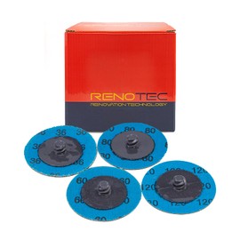 RENOTEC 2" Zirconia Sanding Discs, Quick Change, Zir A/O, Quick Change TR, Assorted 20 Pcs, 1 pad Holder, P36/60/80/120