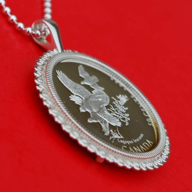 1995 Canada on the Wing 50 Cents Proof-like BU Uncirculated Sterling Silver Coin Solid 925 Sterling Silver Necklace - White-Tailed Ptarmigan