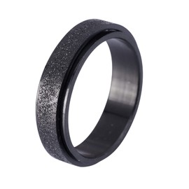 LUCKMAN Anillos Hombre Giratorios, Anillo Anti Ansiedad de Acero Inoxidable Color Negro – Joyería y Accesorios para Hombre, Regalos para Hombre Cumpleaños, Regalos para Papá, Modelo Elvis