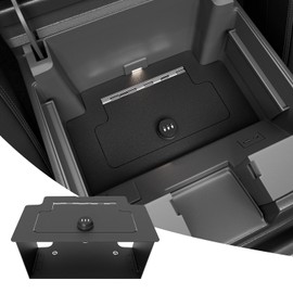 CZmenghe Center Console Safe Vault Compatible with 2023-2025 Chevy Silverado GMC Sierra 1500 Modified 2022 Model Console Safe Organizer Lock Box Replacement for 2022-2025 Chevy Silverado Accessories