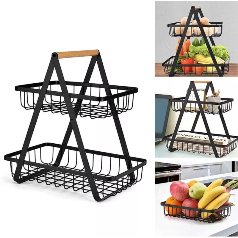 Clicmania Canasta Frutero Organizador 2 Niveles Exhibidor Multiusos