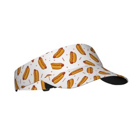 Hot Dog Food Delicious Sports Sun Visor Hatsfor Women Men Adjustable Lightweight Packable Sun Visor Hat Beach Pool Golf Tennis