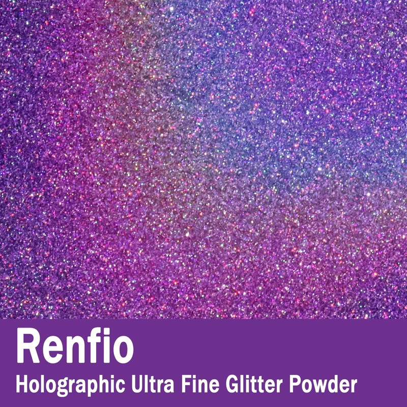 Renfio Holographic Ultra Fine Glitter Powder Metallic Resin Glitter 2.11