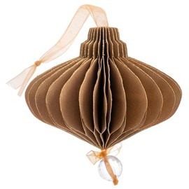 Karma, Christmas Hanging Ornament, Traditional Drop Paper Ornament 3.25" Gold,Holiday Decoration, Christmas Tree Ornament