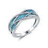 URONE Celtic Knot Turquoise Ring Silver 925 Thumb Ring Women's