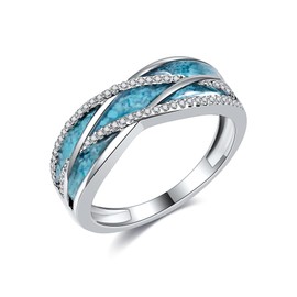 URONE Celtic Knot Turquoise Ring Silver 925 Thumb Ring Women's Celtic Knot Jewellery Turquoise Gifts for Women Ladies #8, Sterling Silver, No Gemstone