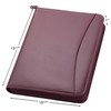 Travigo 3-Ring Zipper Business Leather Portfolio folder| 1.25" 3-Ring Binder