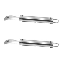 2PCS Stainless Steel Orange Peeler,Grapefruit Peeler,with Handle Orange Citrus Peeler Tool,Triangular-Blade & Zigzag-Shovel Orange Peeler Gadget,Orange Peeler Triangle Shovel, Kitchen Gadget Set