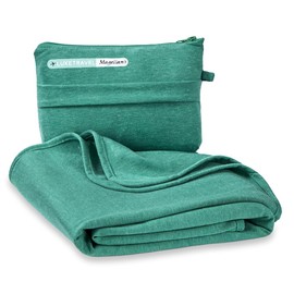 SAGEFINDS Airplane Travel Blanket | Compact Throw Blanket for Camping and Hiking | Converts into a Pillow | Travel Gift | Soft Jersey Knit | Fits in Backpack | Attaches to Luggage | Travel Essential