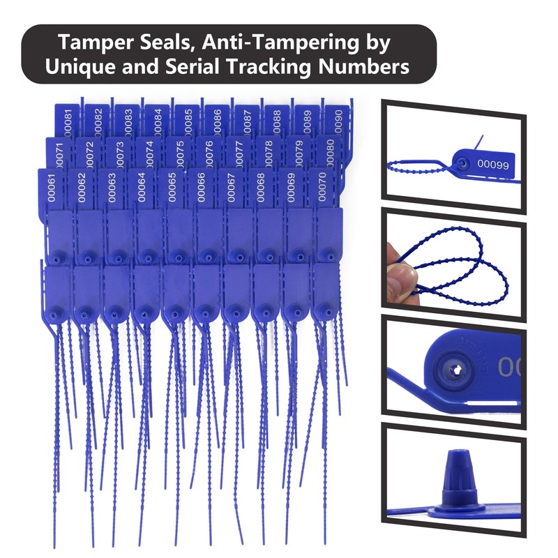 Lzbignun 100 Pcs Plastic Security Seals Numbered Tamper Evident Pull