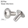 sourcing map Machine Screws, M5x10mm Phillips Screw, 304 Stainless Steel,