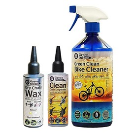 GREEN OIL Saver Bundle - Includes Dry Bike Chain Wax 100 ml, Degreaser Jelly 100 ml, Green Clean Bike Cleaner 300 ml | Biodegradable, Natural, Eco Friendly, Free of Palm Oil and Petroleum | Made in UK