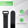 FrogJim Black Velcro Cable Ties with Buckle, Re-Usable Velcro Strap,