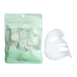 Face Mask DIY Compressed Disposable Paper Mask, DIY Compressed Face Mask, Cotton Face Mask, Leaf Mask, for Beauty for Face Care, Pack of 20