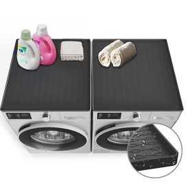 SCYFREID 2 PCS Washer and Dryer Covers for the Top, 25.6" x 23.6" Silicone Dust Pad for Laudry Machine & Dryer,Non-Slip Waterproof Washer Dryer Cover