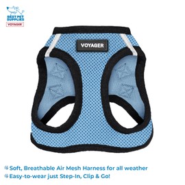 Voyager Step-in Air All Weather Mesh Harness and Reflective Dog 5 ft Leash Combo with Neoprene Handle, for Small, Medium and Large Breed Puppies by Best Pet Supplies - Blue, Small