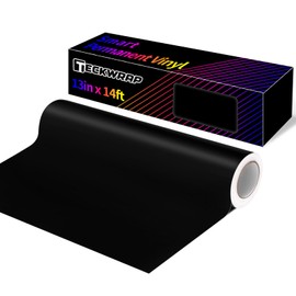 TECKWRAP Smart Permanent Vinyl, (13in x 14ft) - Adhesive Craft Vinyl - Matless Cutting & Easy to Apply for DIY Decal Projects with Maker 3 / Explore 3 Machines, Matte Black