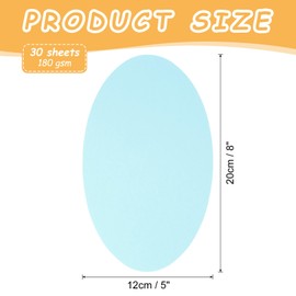 sourcing map 8 Inch Oval Card Stock, 30 Pcs Colored Cutouts Paper Thick Cardstock Coaster for DIY Craft Projects Classroom Bulletin Board Decor, Light Blue