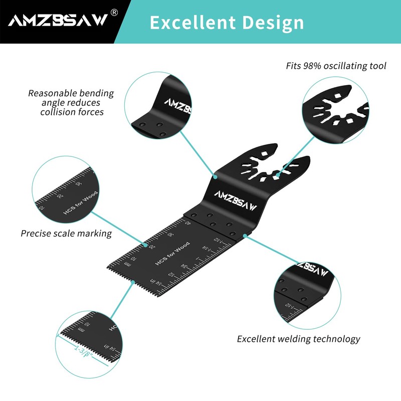 AMZBSAW 100 PCS Blades, Titanium and High Carbon Steel Saw