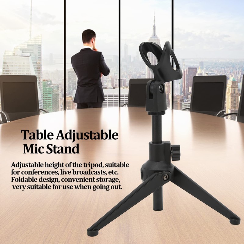 Hozee Desktop Adjustable Microphone Tripod, Microphone Stand Desktop Tripod Detachable