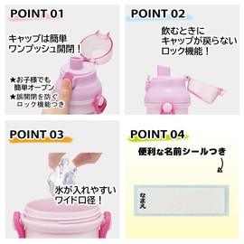 Skater PSB5SANAG-A Children's Water Bottle, 16.2 fl oz (480 ml), Antibacterial, Plastic, Child Friendly, Lightweight, Spy Family, Anya & Bond, Made in Japan