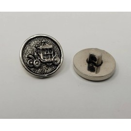 Unbranded 12 pcs Princess Carriage Silver Molded Plastic Craft Sewing Shank Buttons VTG