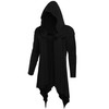 OYOZONE Men's Long Hooded Cardigan Ruffle Shawl Collar Open Front