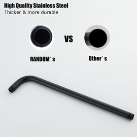 RANDOM 16 Inch Shower Arm with Flange,Stainless Steel 90 Degree Rain Shower Head Extension Arm,Wall-Mounted Shower Head Arm for Fixed Shower Head,Matte Black.RD91018-16MB