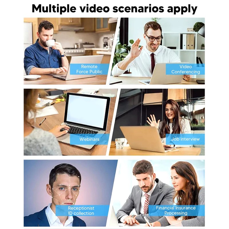 HD Webcam, USB Webcam with Manual Focus and Microphone, USB