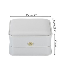 PATIKIL Velvet Bracelet Box, 2 Pack Vintage Jewelry Holder for Wedding Engagement Proposal Ceremony Anniversary Style 3, Gray