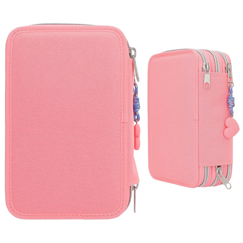 Depesche TOPModel 12950 Filled 3-Compartment Pencil Case in Pink, with