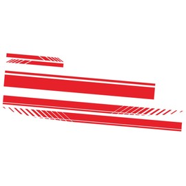 5 PCS Universal Red Car Racing Body Side Stripe Skirt Roof Hood Decal Sticker for All Cars PVC Decal