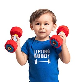 WOD Toys® Baby Dumbbell Plush Dumbell with Rattle & Sensory Sounds – Safe, Durable Fitness Toy for Newborns, Infants and Babies (2)