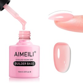 AIMEILI Hema Free 5 in 1 Builder Nail Gel, Cruelty Free, Vegan, Strengthener Gel Nude Gel Polish 10ML-164