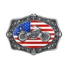 BOBIJOO Jewelry - Belt Buckle US Motorcycle USA Flag Skull