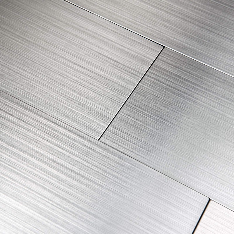 Art3d 4" x 12" Peel and Stick Stainless Steel Metal