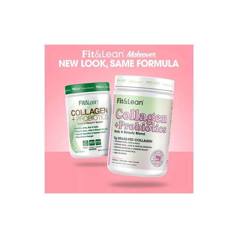 Colágeno + Probióticos Fit & Lean Sin Sabor, Polvo Nutricional