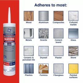 GE Sealants & Adhesives GE612 Tub & Tile Silicone 1 Sealant, 10.1oz, Clear