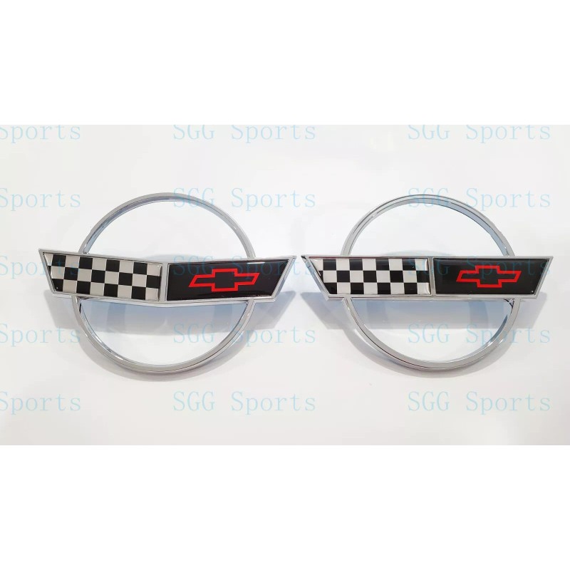 AUTO 2PC 1984-1996 C4 Corvette Chrome Front Nose Hood Rear