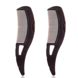 2PCS Dandruff Comb - Scalp Detox Comb for Women, Men - Hollow Design Cleaning and Detoxing Combs for Various Hair Types - Dark Brown Massage Combs Promote Healthy Scalp and Shiny Hair