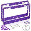 SAVORI Bling License Plate Frames for Women 2 Pack, Rhinestone